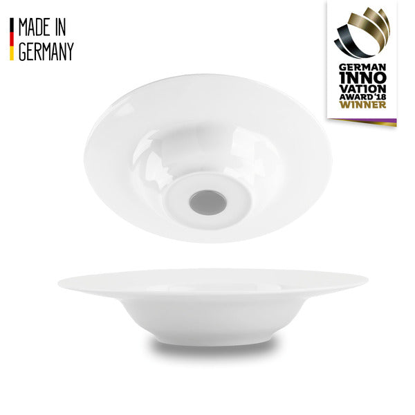 silwy Magnet-Gourmet-Porzellanteller – 2er-Set, Ø 23,5 cm, Weiß