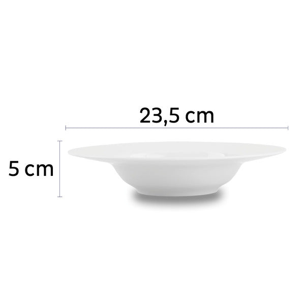 silwy Magnet-Gourmet-Porzellanteller – 2er-Set, Ø 23,5 cm, Weiß