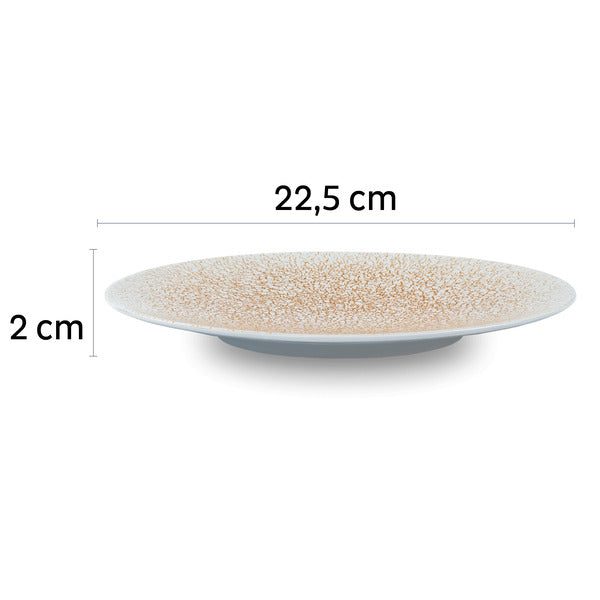 silwy Porzellan-Frühstücksteller – 2er-Set, Ø 22,5 cm, Apricot