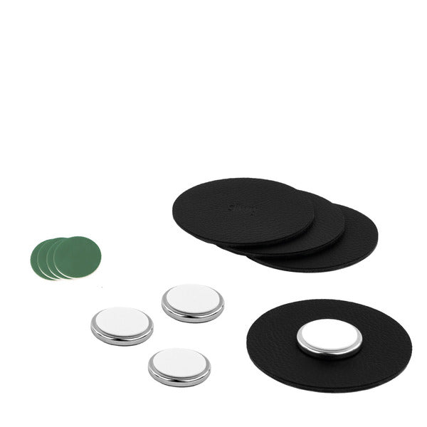 silwy Magnet-Power-Bundle XXL – 4 Magnete, 8 Klebepads, 4 Nano-Pads, Schwarz