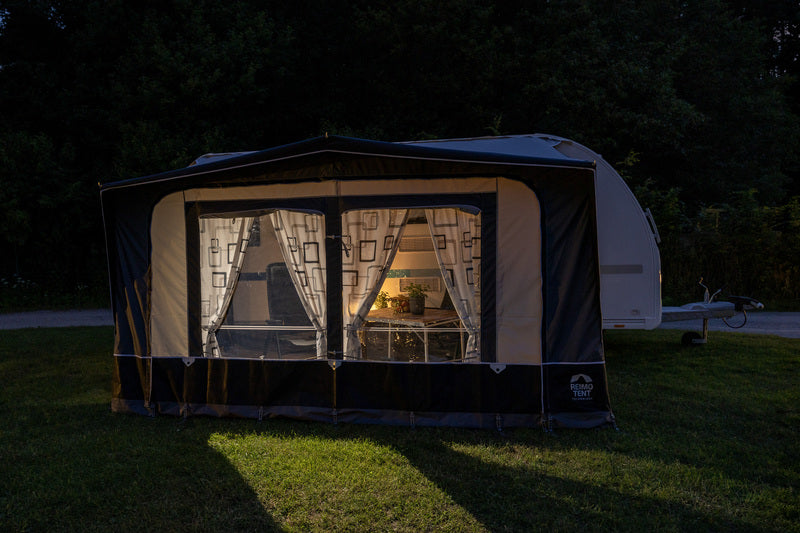Reimo Tent Technology BOLOGNA 400 Wohnwagenvorzelt – 400 × 240 cm, Stahlgestänge