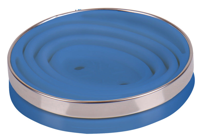 Camp4 faltbarer Silikon-Kaffeefilterhalter mit Edelstahlring – Hellblau