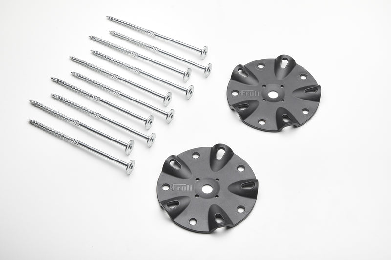 Froli Ankerplatten – Ø 14 cm, 2er-Set mit 10 Schrauben
