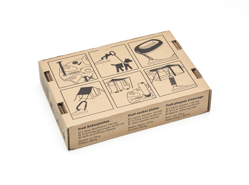 Froli Ankerplatten – Ø 14 cm, 2er-Set mit 10 Schrauben