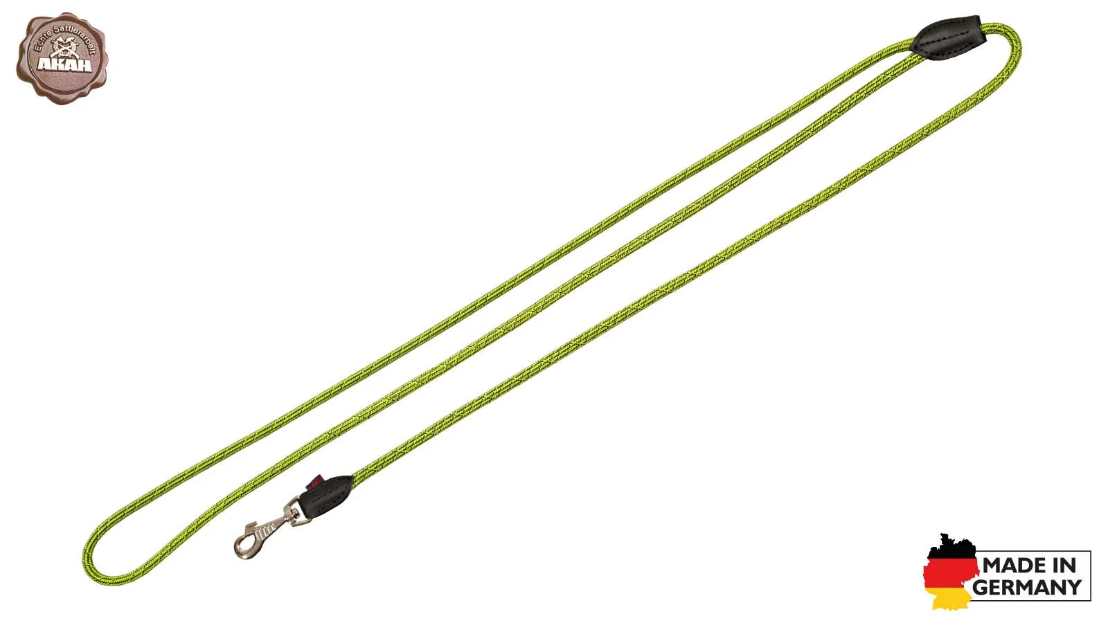 AKAH Umhängeleine Dog Rope Stahlblau-Neongelb – Produktansicht