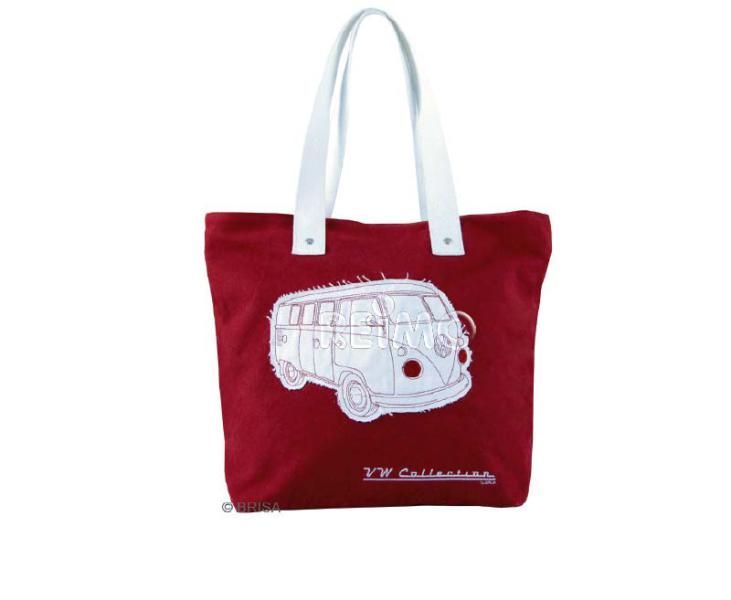 VW Collection by BRISA Canvas Shopper Bag - Rot - 40 x 35 x 10 cm