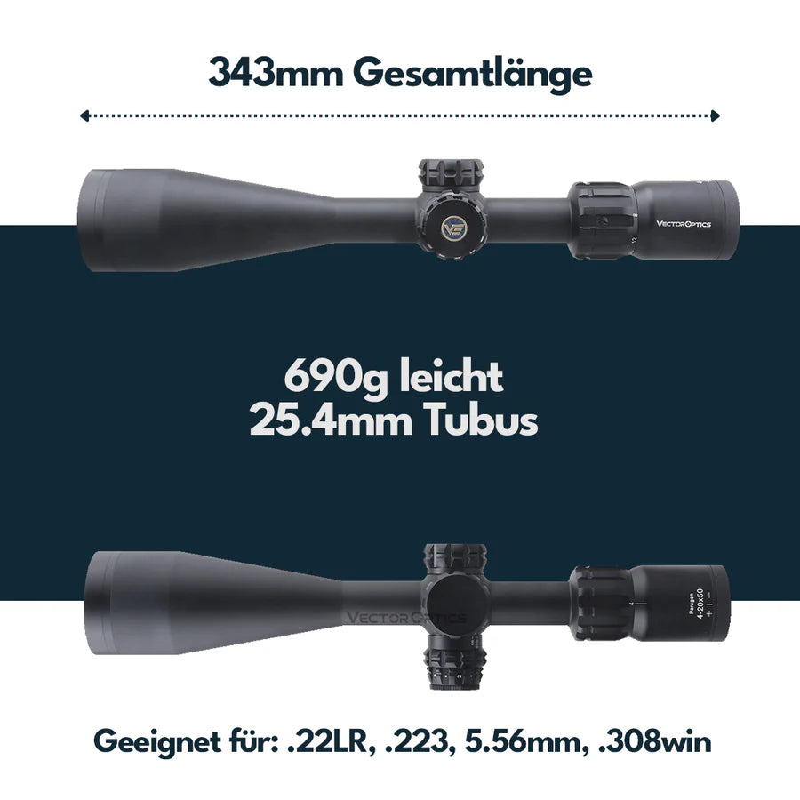 VectorOpticsVector Optics SCOL - 44 Paragon 4 - 20x50 - Black Raptor