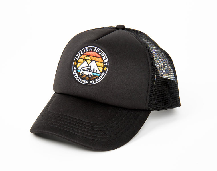 Reimo Trucker-Cap LIFE IS A JOURNEY – Schwarz, verstellbar