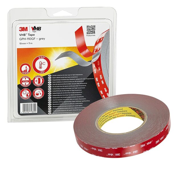 3M VHB GPH-110GF Klebeband – 19 mm × 11 m, 1,1 mm