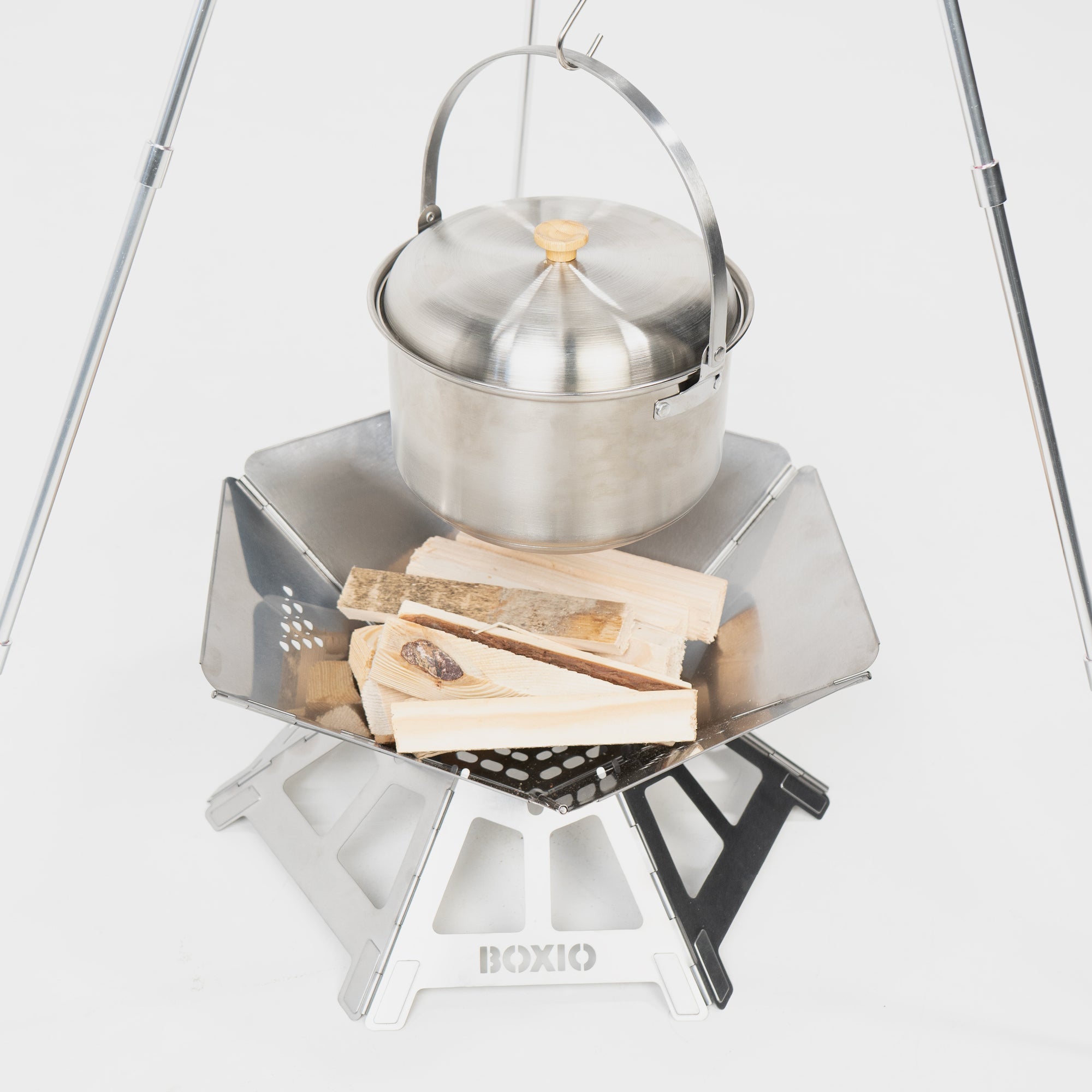 BOXIO FIRE BUNDLE I Feuerschale mit Grill in Eurobox – Produktansicht 5
