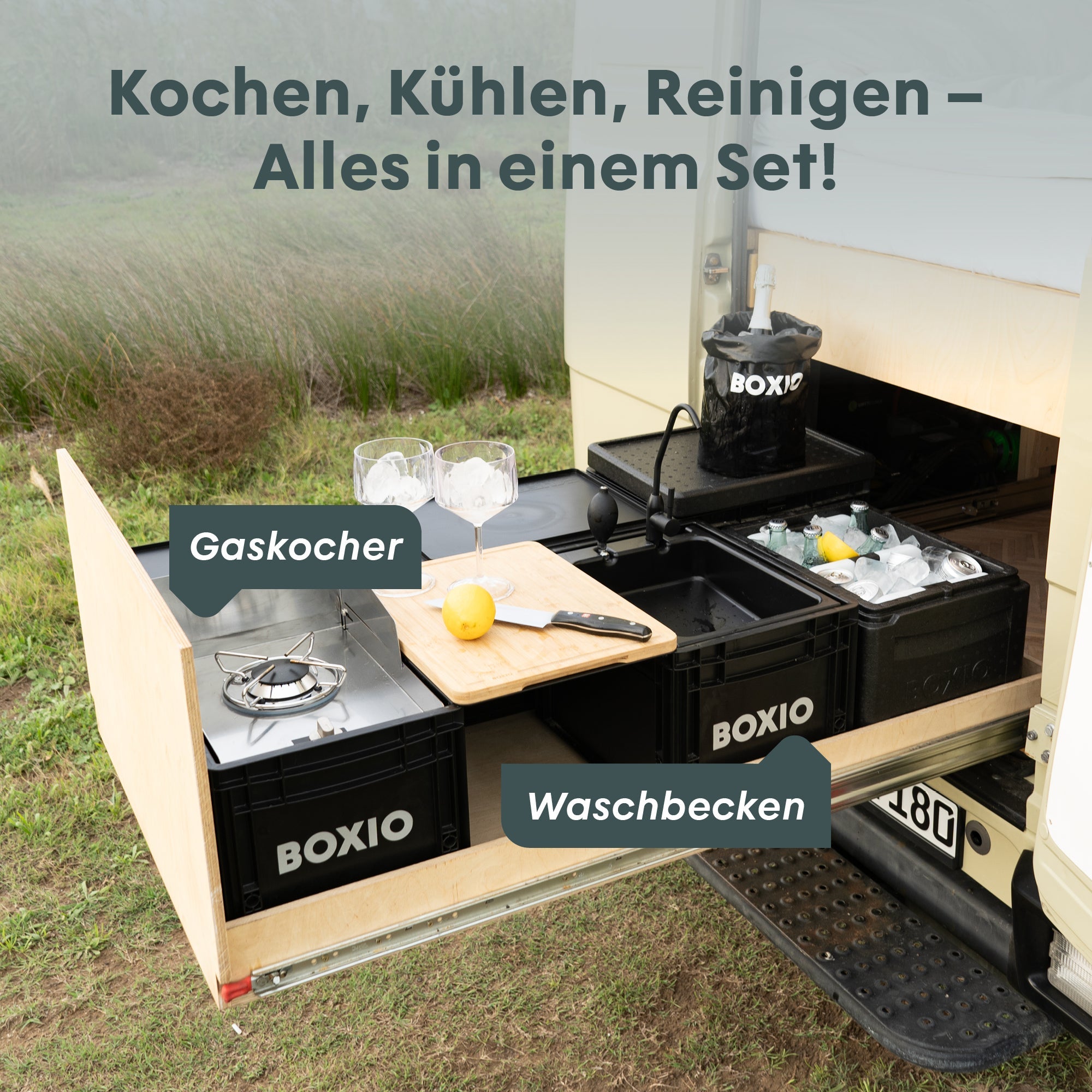 BOXIO KITCHEN LITE I Mobile I kompakte Outdoor-Küche – Produktansicht 9