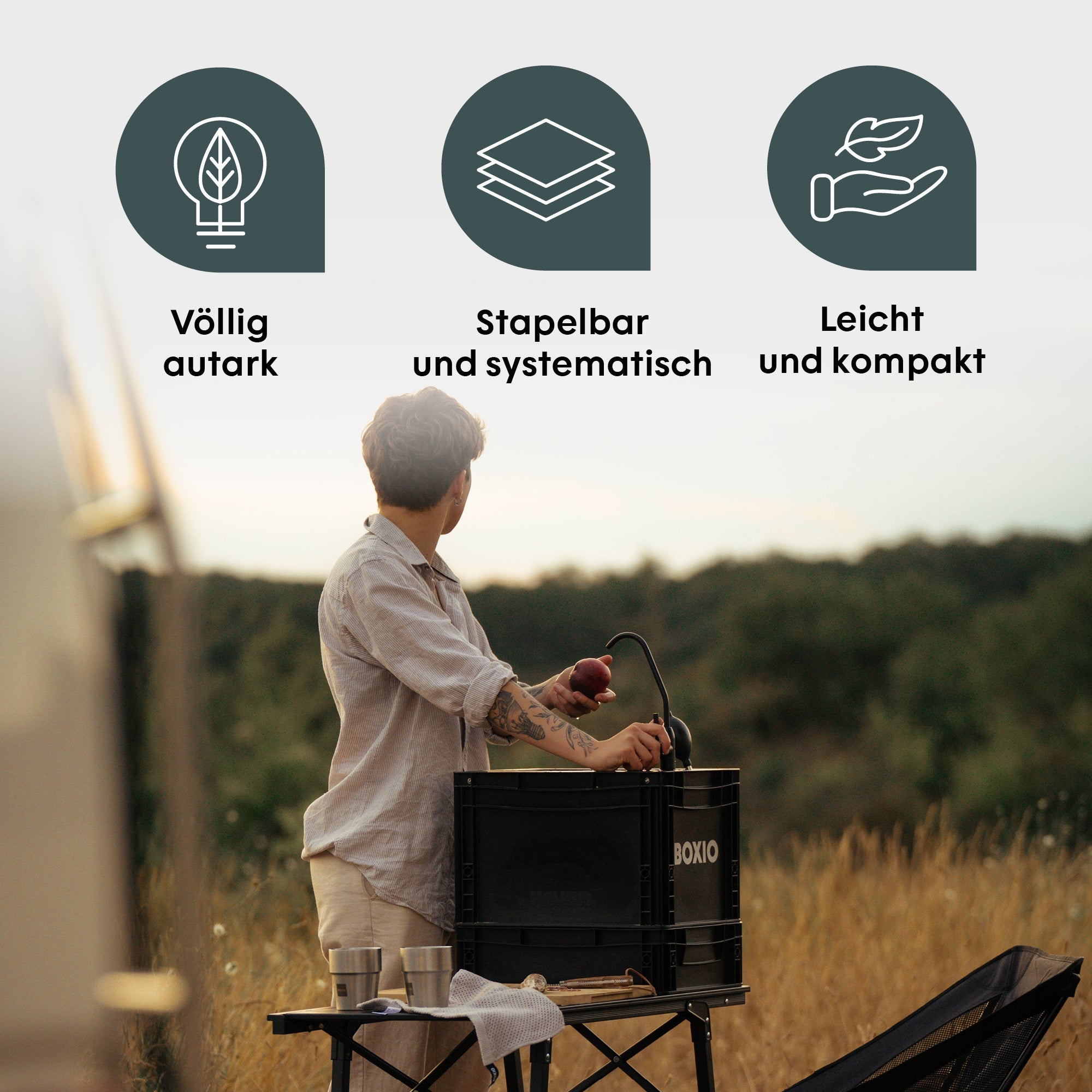 BOXIO KITCHEN PLUS I Mobile Outdoorküche mit Stehhöhe – Produktansicht 7