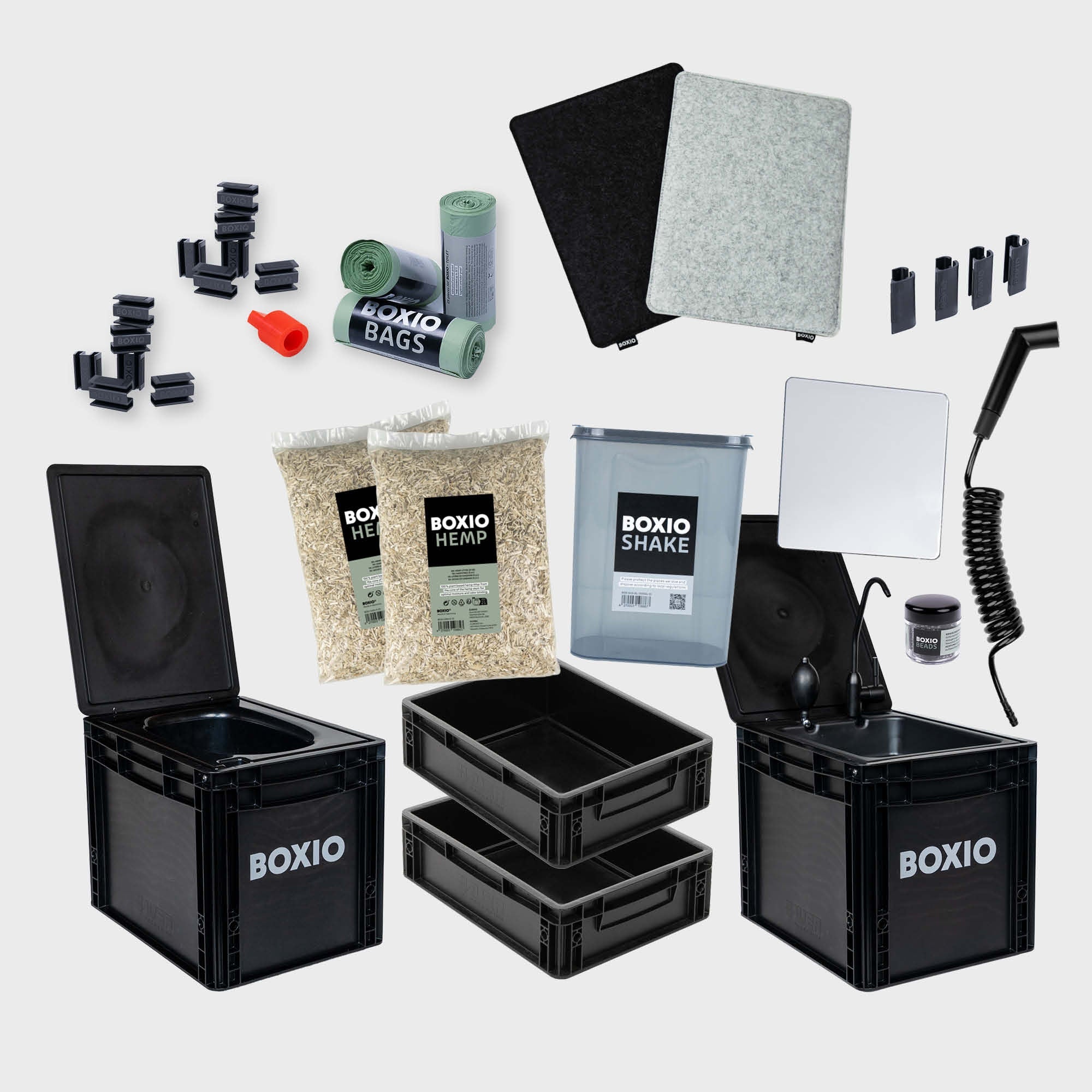 BOXIO SANITARY XL | Mobiles Badezimmer mit extra Komfort – Produktansicht 1