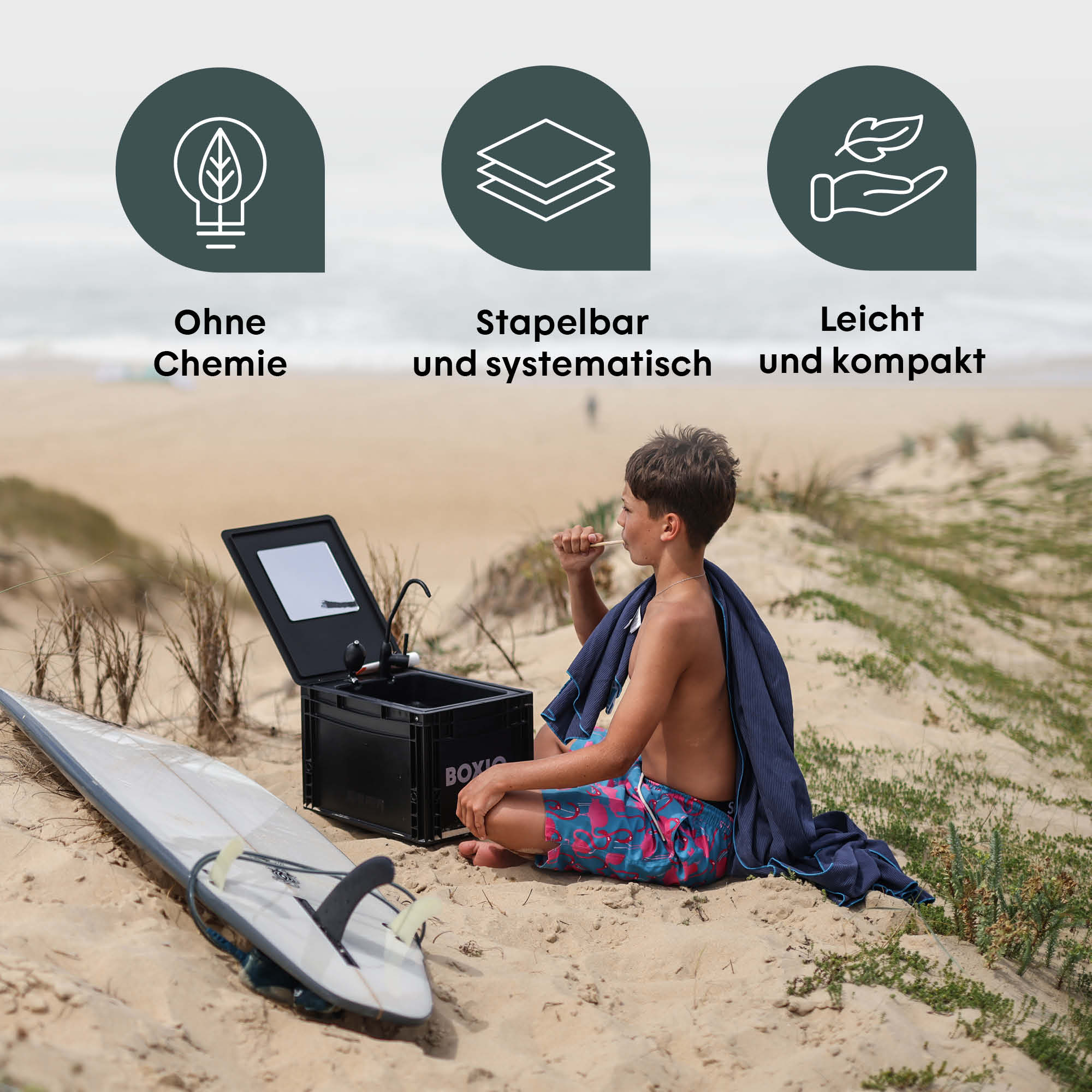 BOXIO SANITARY XL | Mobiles Badezimmer mit extra Komfort – Produktansicht 3