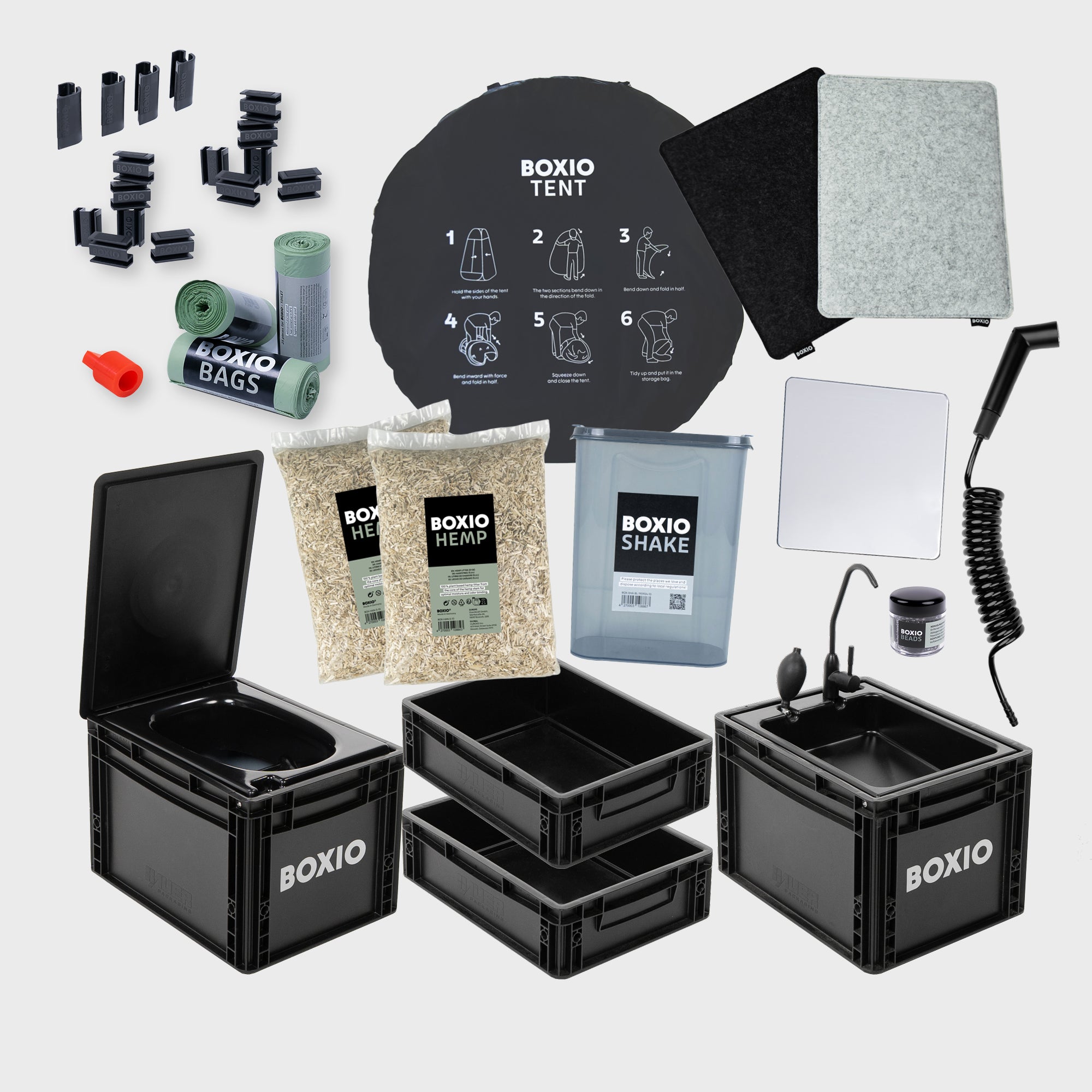 BOXIO SANITARY PLUS  | Mobiles Badezimmer mit TENT – Produktansicht 1
