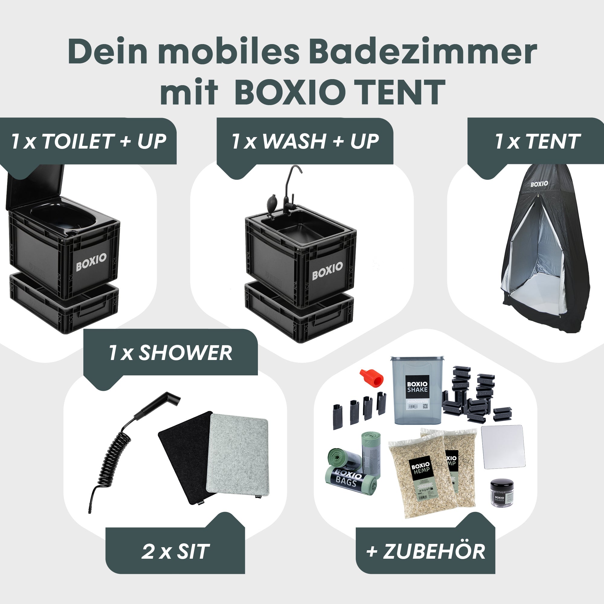 BOXIO SANITARY PLUS  | Mobiles Badezimmer mit TENT – Produktansicht 2