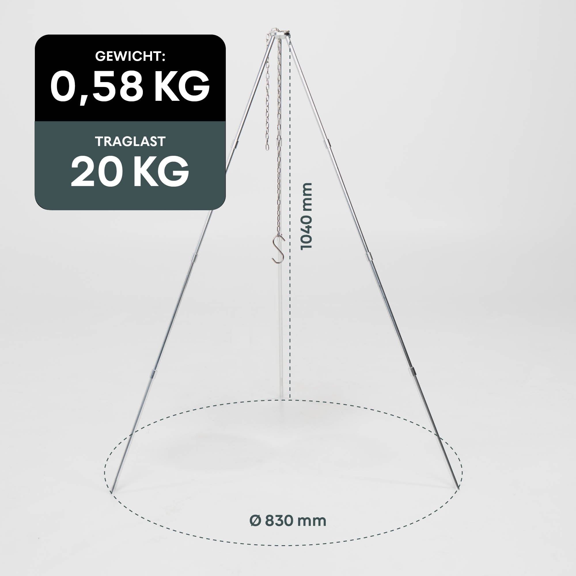 BOXIO TRIPOD I Dreibein für Feuerschale – Produktansicht 3