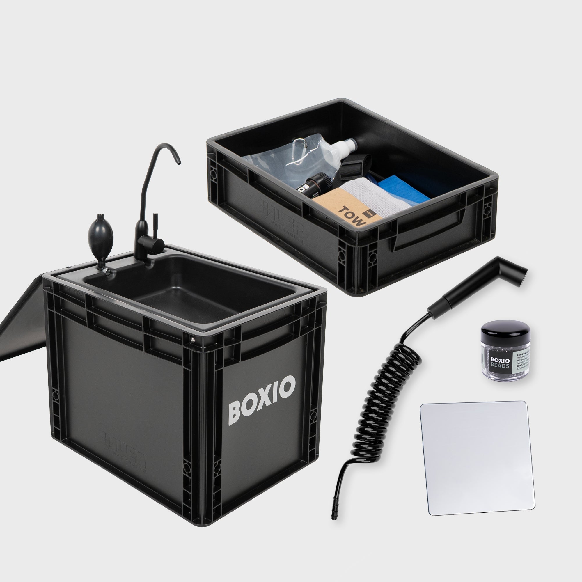 BOXIO WASH XL Max+ I XL-Campingwaschbecken mit Wasserfilter – Produktansicht 1
