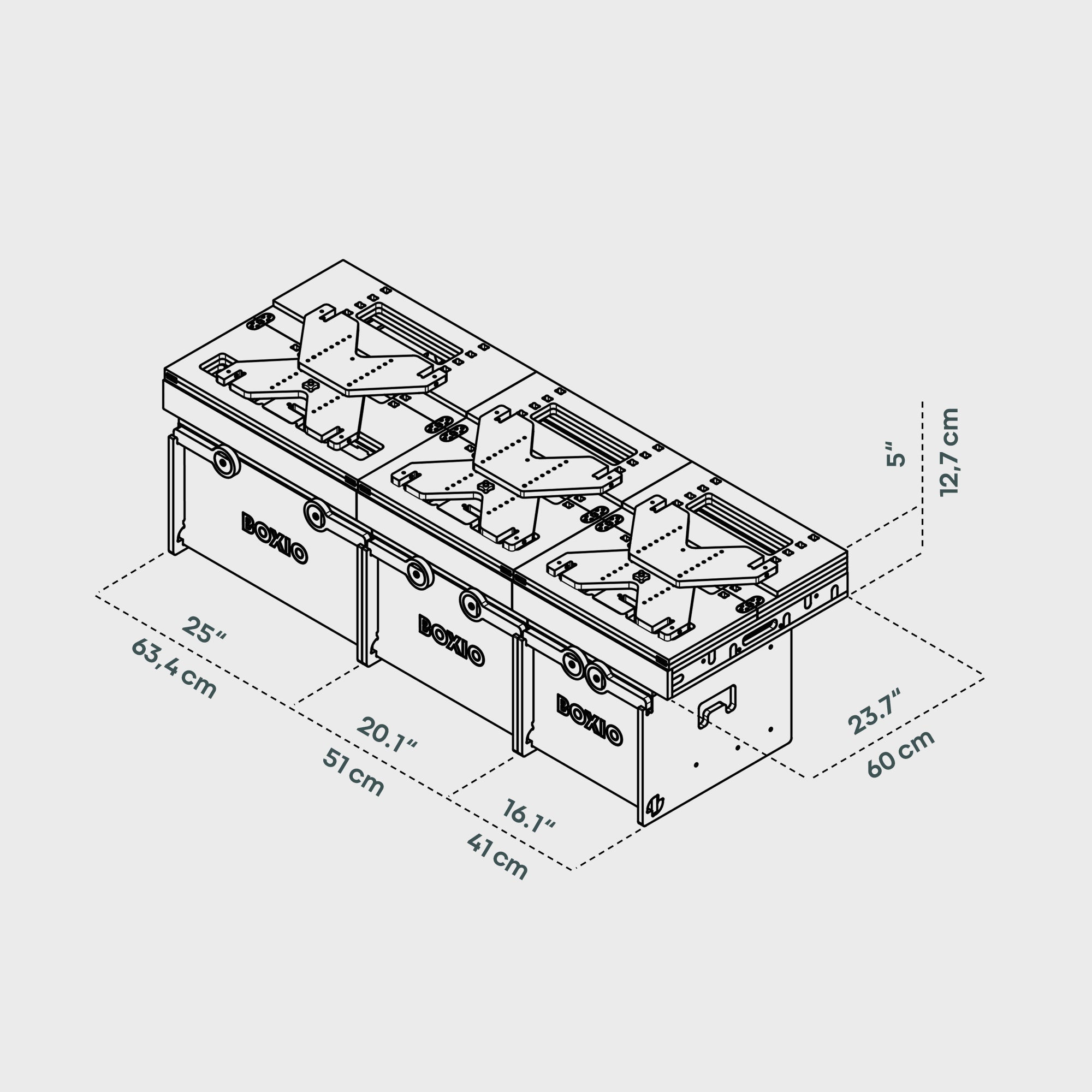 BOXIO RACK BOX + BED BUNDLE XXL I Modulare Campingbox – Produktansicht 2