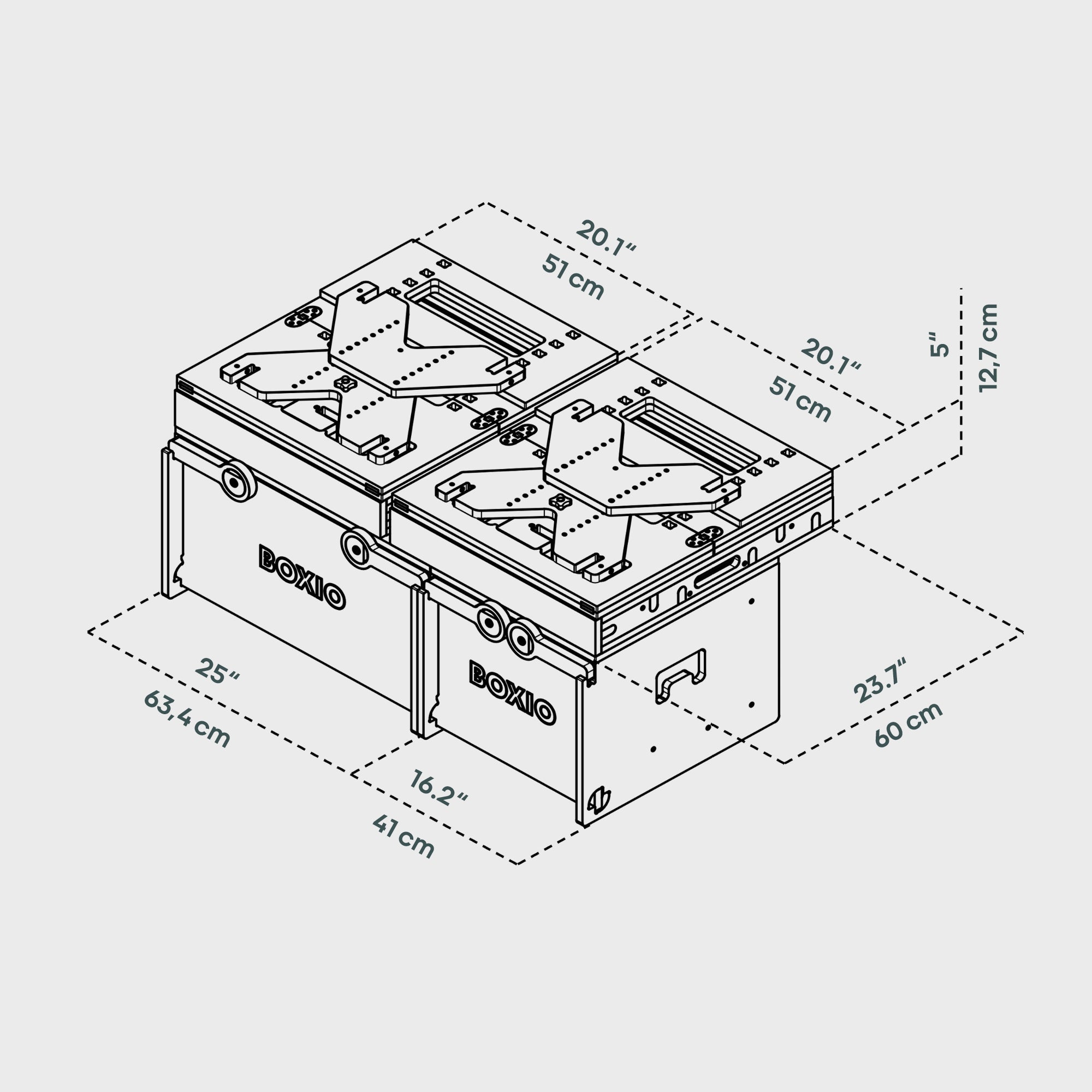 BOXIO RACK BOX + BED BUNDLE M I Modulare Campingbox – Produktansicht 4