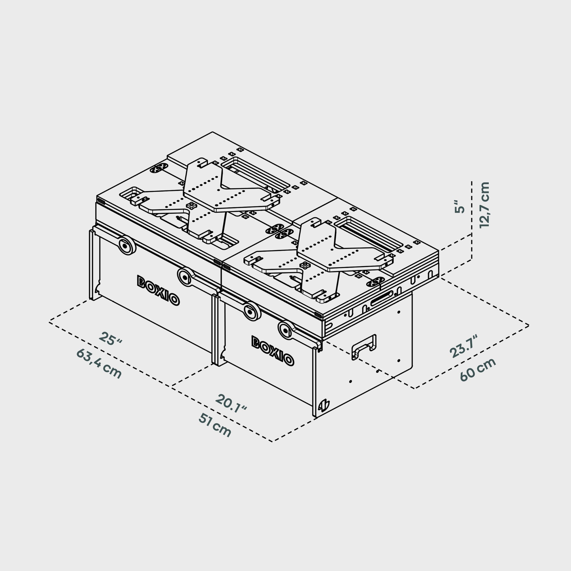 BOXIO RACK BOX + BED L I Modulare Campingbox – Produktansicht 4