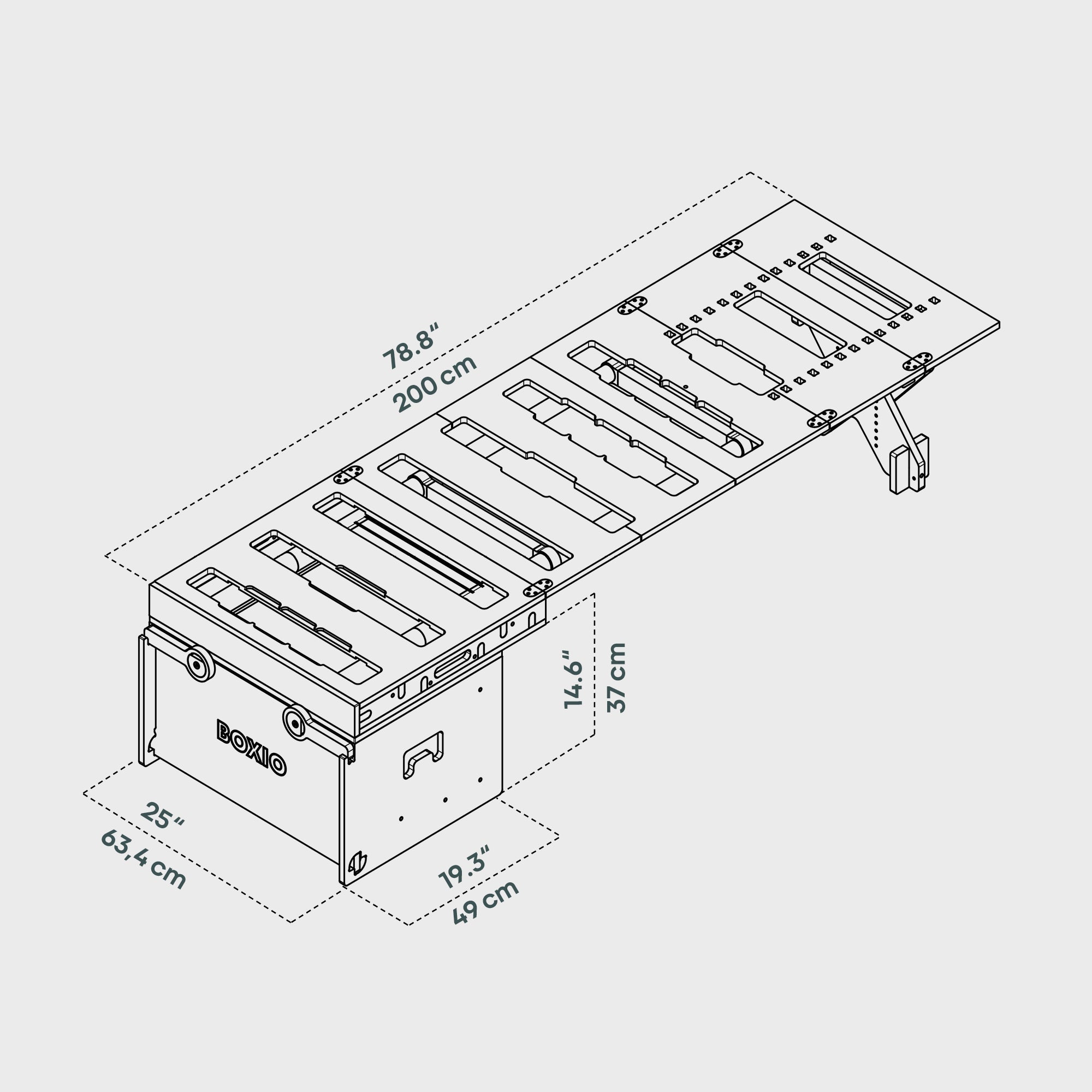 BOXIO RACK BOX + BED BUNDLE S I Modulare Campingbox – Produktansicht 3