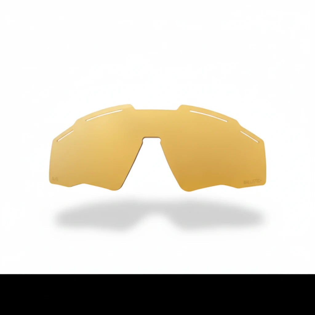 Goldfarbene Ersatzlinse mit Anti-Beschlag-Beschichtung, modulare Form für GATORZ Blastshield B2 Schutzbrille.