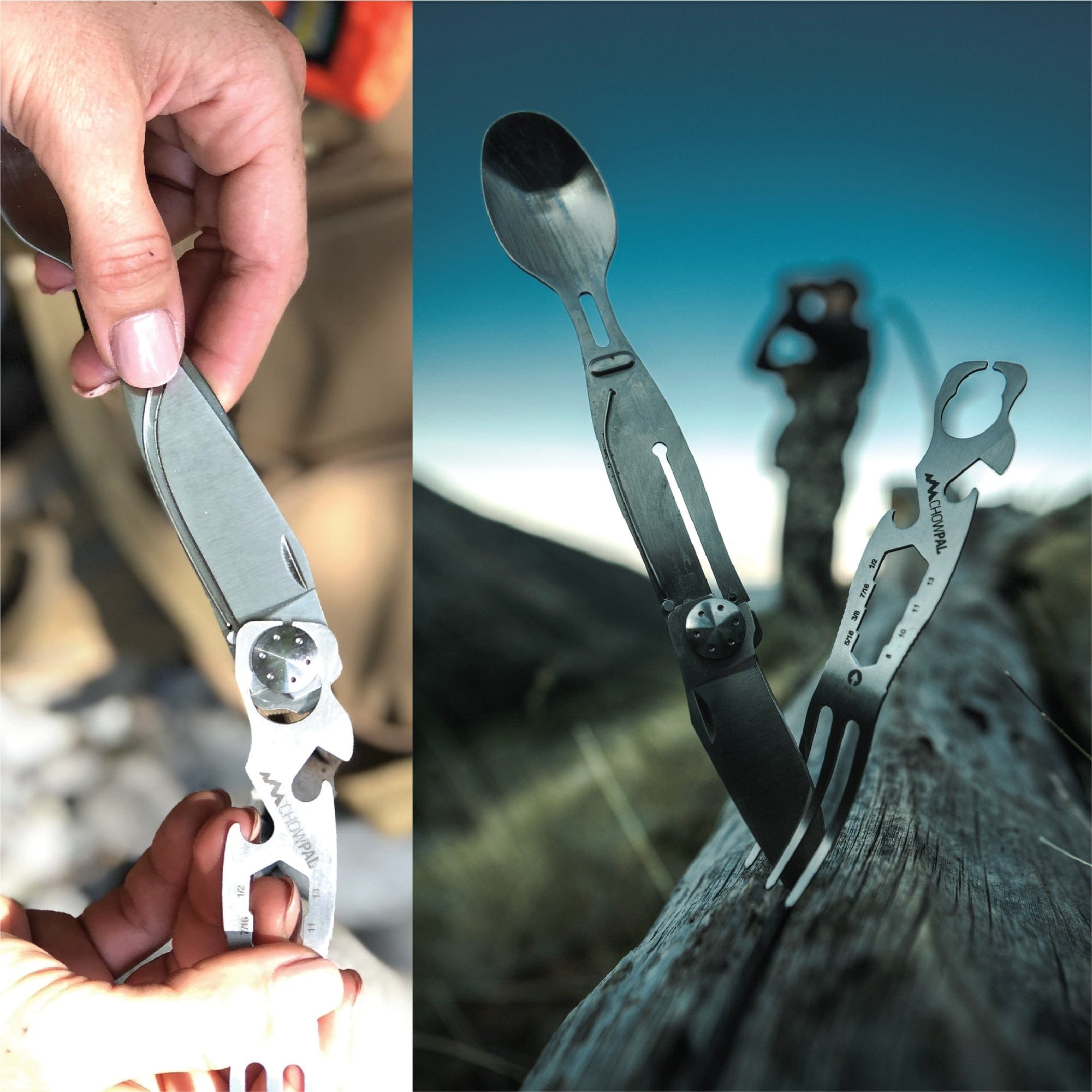 Outdoor Edge ChowPal · 6,4-cm-Klinge und ineinanderschiebbare Besteckhälften