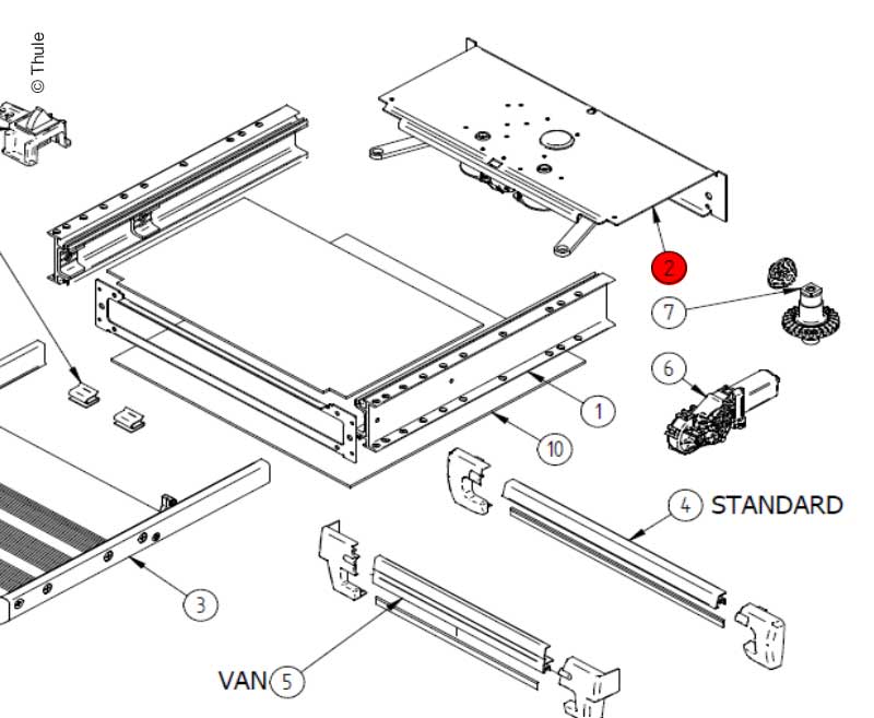 Thule Slide Out 700 2012 Ersatzmotor komplett