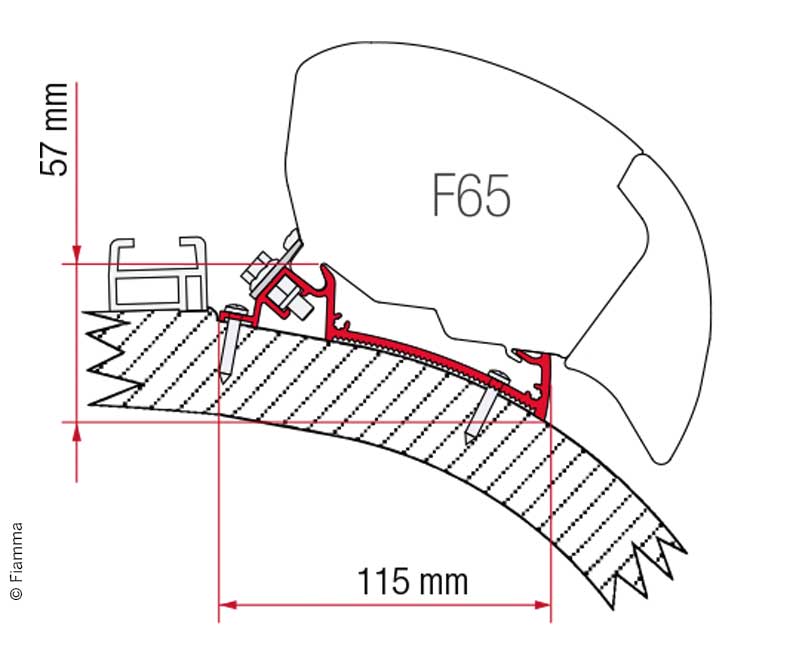 Fiamma F65 Markisenadapter für Carthago Chic – 490 cm