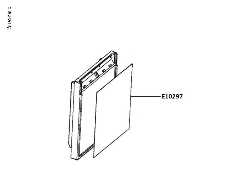 Dometic CRX0110/CRX1110E Dekorplatte – 635 × 490 mm, Silber
