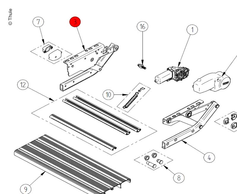 Thule Step V10 linke Seitenbaugruppe