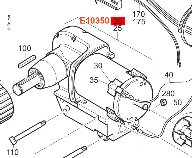 Truma Mover SE R/TE R Motor-Getriebe-Einheit A