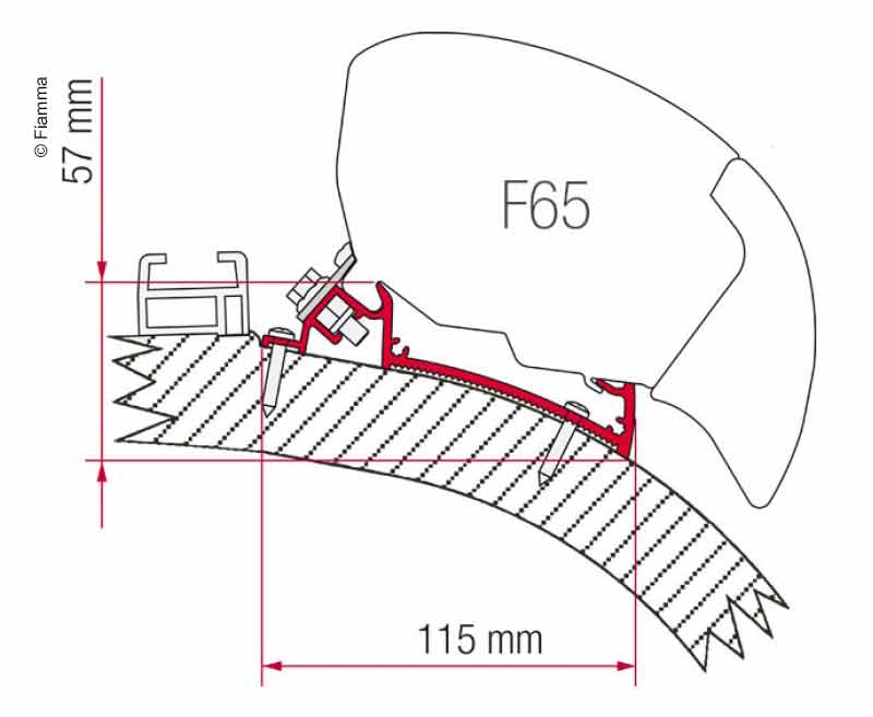 Fiamma F80/F65 Adapter Carthago Chic – 400 cm, 1 Halterung