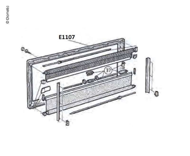 Dometic S4 Innenrahmen 500 × 300 mm – Creme, ohne Rollos