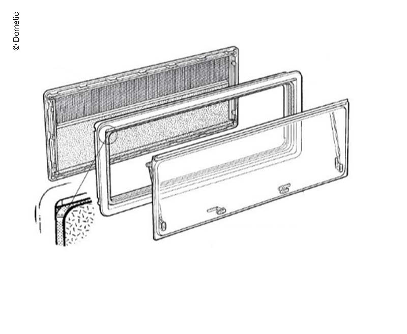 Dometic Fensterflügel S4 900x500mm dunkelgrau