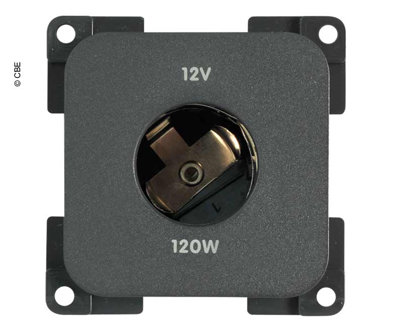 CBE MP12A/G 12-V-Zigarettenanzünder-Steckdose – Grau RAL 7015