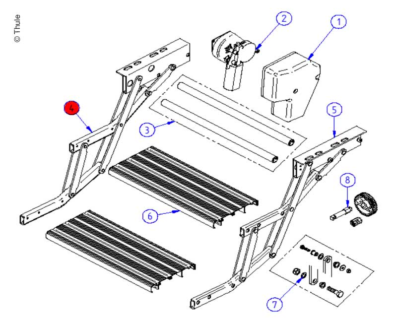Thule Double Step Scherenbaugruppe links