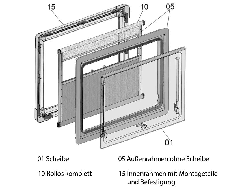 Dometic S4.6 Rollos komplett 800 × 450 – Weiß