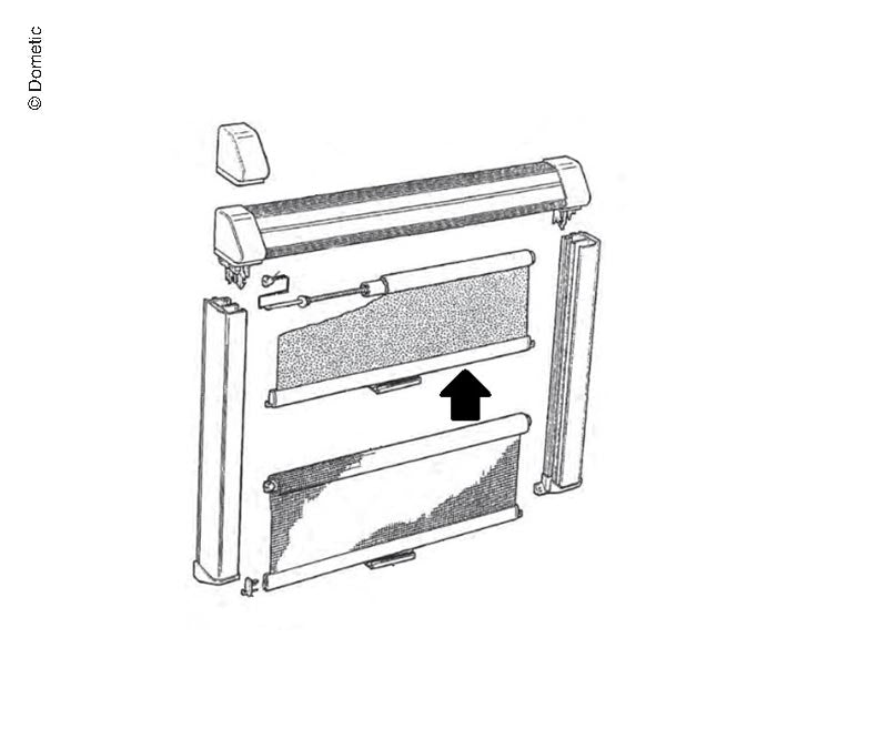Dometic Seitz Rollo 2000 Verdunklungsrollo – 1500 mm, lichtgrau