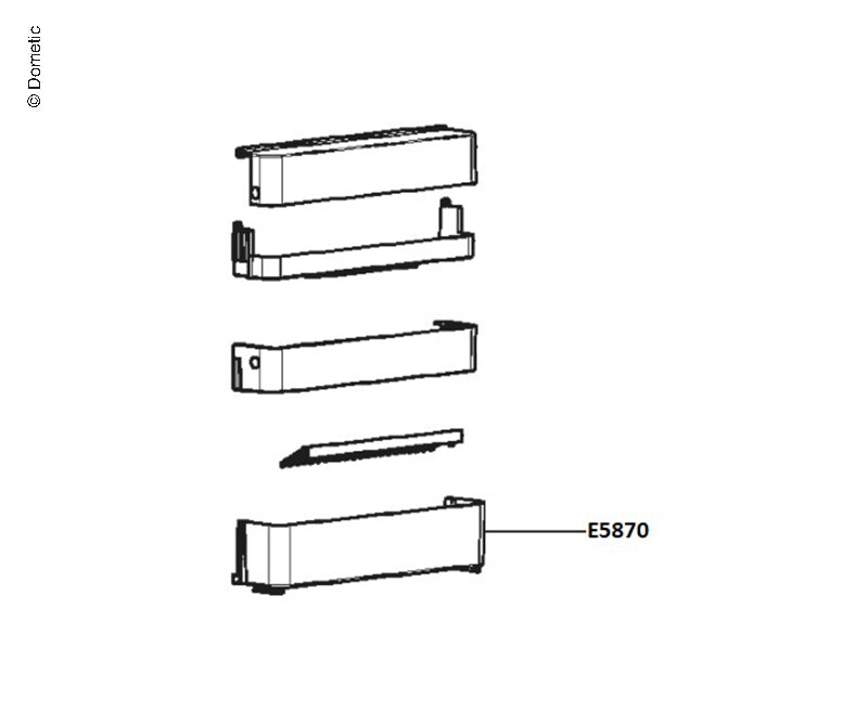 Dometic RMX85XX untere Türablage – 411 mm