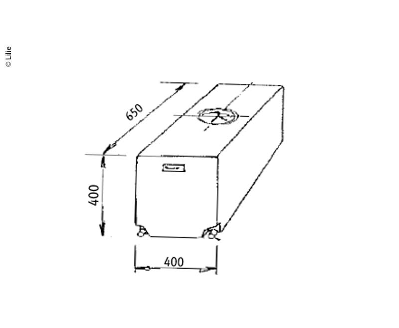 LILIE Wassertank 95 Liter – 650 × 400 × 400 mm, Anthrazit
