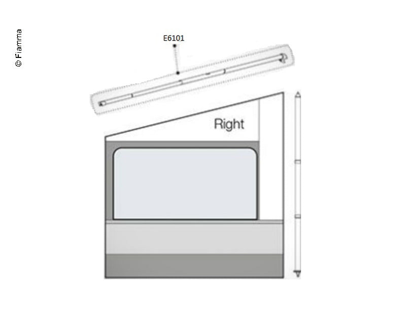 Fiamma Caravanstore Zip waagrechte Spannstange – rechts