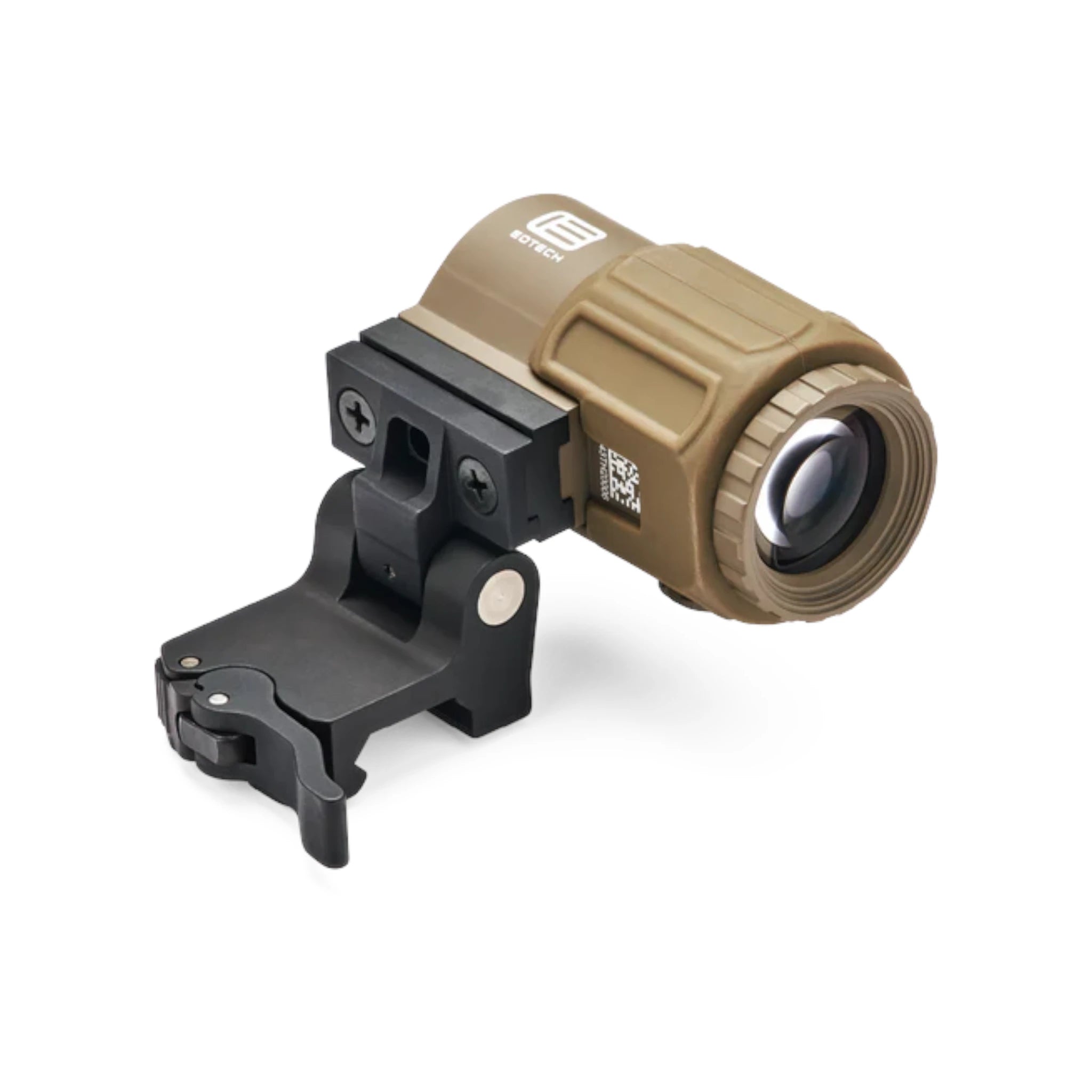 Braun-schwarzer EOTECH G43.STS Zielfernrohr-Vergrößerer mit robustem Gehäuse, Picatinny-Schnellspannmontage und klappbarem.