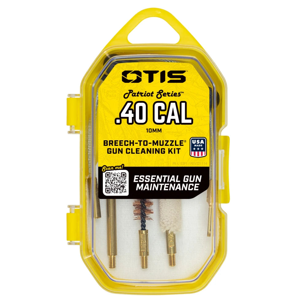 OTIS Patriot Series FG-701-40 Pistolen-Reinigungsset für .40 Kaliber und 10 mm im gelben Hartschalenkoffer