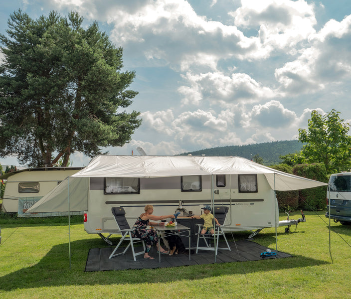 Reimo Tent Technology COMO 2 Sonnensegel – 250 × 240 cm, Hellgrau