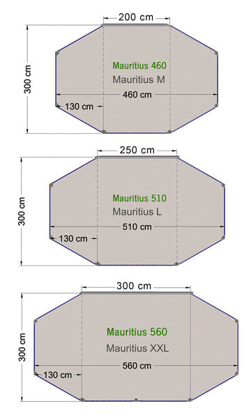 Reimo Tent Technology MAURITIUS RE-TENT Sonnensegel – 560 × 300 cm, Grau