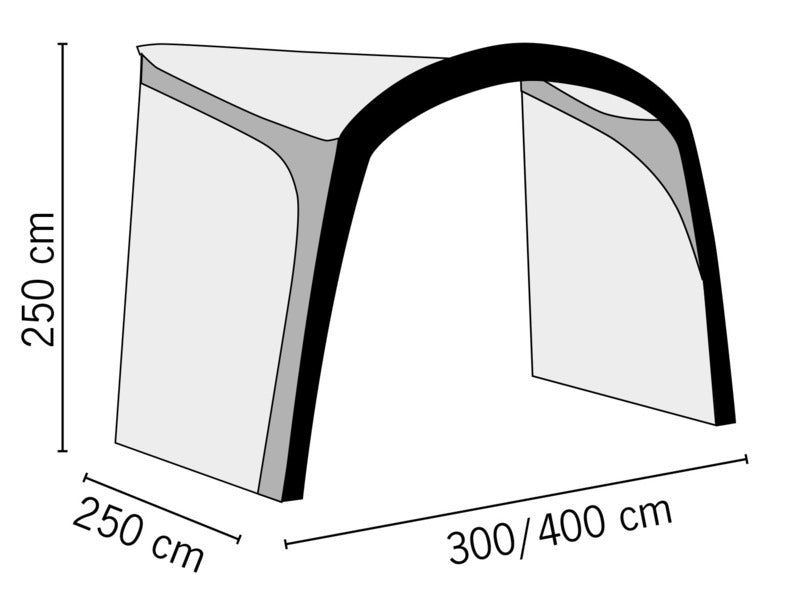 Reimo Tent Technology PLAYA AIR 300 Luft-Sonnensegel – 300 × 250 cm