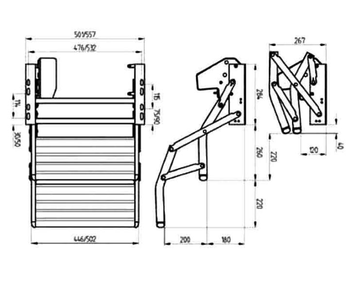Thule Omnistep elektrische Doppeltrittstufe 12 V – 446 mm Stufenbreite