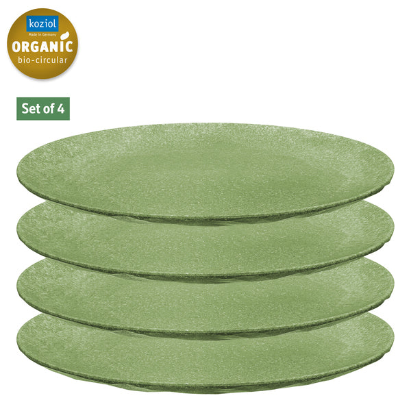 Koziol CLUB flache Teller Ø 26 cm – 4er-Set – Blattgrün
